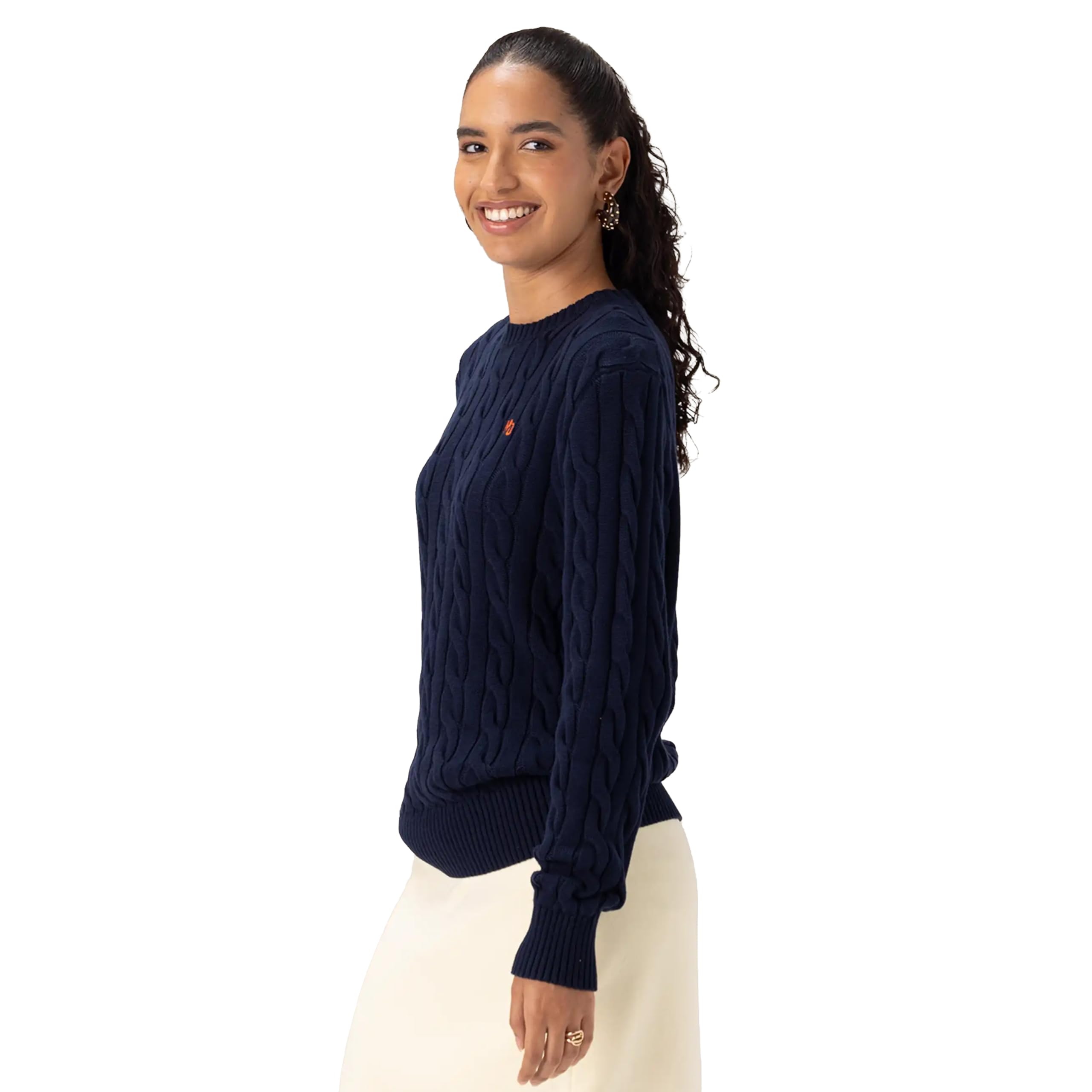 Members Only Women's Crew Neck Cable Knit Sweater | Crew Neck Sweater for Women | Cable Knit Sweater Women | Women Sweater - Image 3